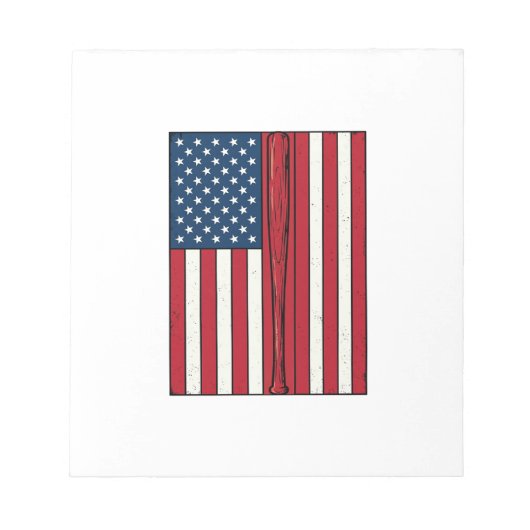 Bloc-note Drapeau de baseball en détresse Conception de vect (Devant)
