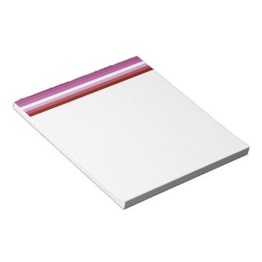 Bloc-note Drapeau de fierté lesbienne de SlipperyJoe's fémin (Incliné)
