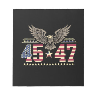 Bloc-note Drapeau de l'aigle américain vintage Trump 45 47 U