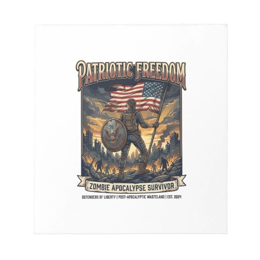 Bloc-note Drapeau de rouille patriotique Survivant Apocalyps (Devant)