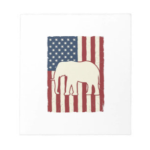 Bloc-note Drapeau d'éléphant patriotique Conception de vecte