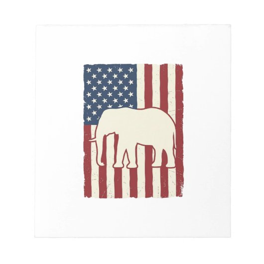 Bloc-note Drapeau d'éléphant patriotique Conception de vecte (Devant)