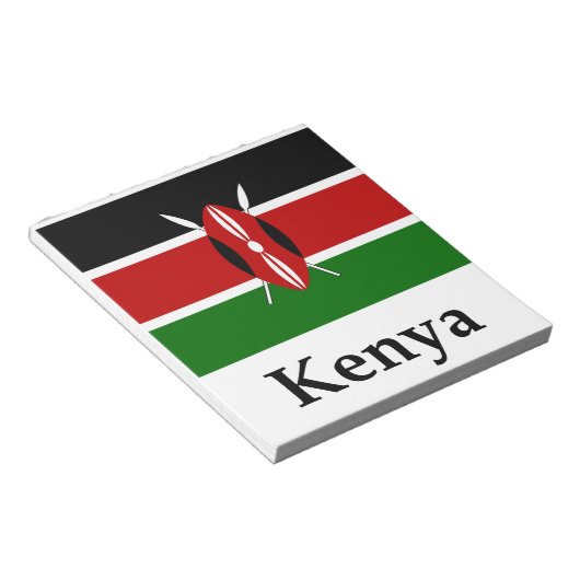 Bloc-note Drapeau Et Nom Du Kenya (Incliné)