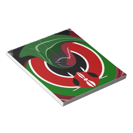 Bloc-note Drapeau Fluid Kenyan : Un design moderne (Incliné)