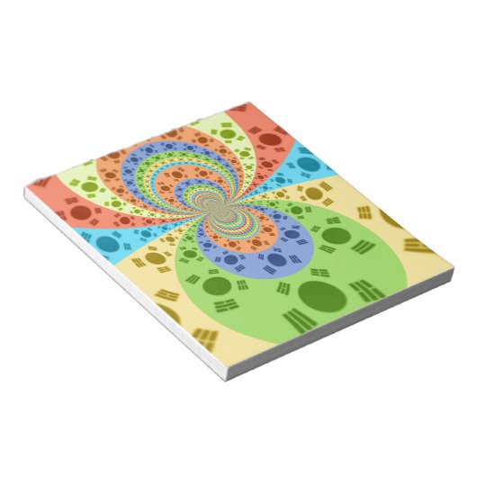 Bloc-note Drapeau sud-coréen Inspiré Art Abstrait Impression (Incliné)