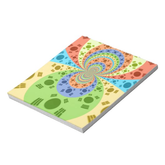 Bloc-note Drapeau sud-coréen Inspiré Art Abstrait Impression (Tourné)