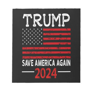 Bloc-note Drapeau USA 2024 Trump Sauve l'Amérique Encore