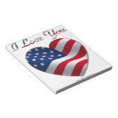 Bloc-note Drapeau USA Cœur Je T'Aime (Incliné)