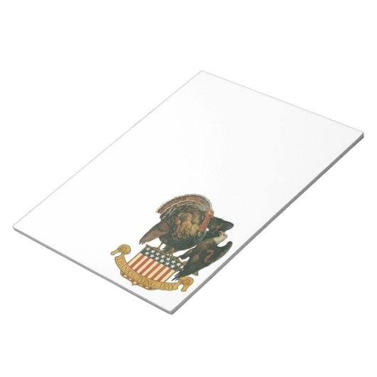 Bloc-note Drapeau vintage Thanksgiving Turquie, Aigle, Drape (Incliné)