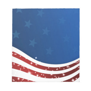Bloc-note Drapeau Wavy USA/SAD, étoiles, jeux de Sotchi