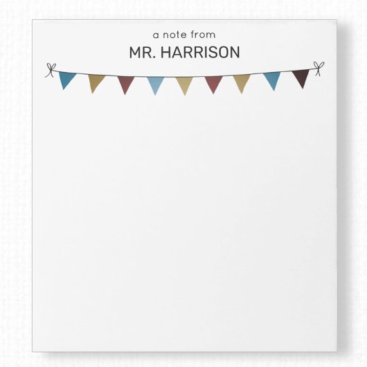 Bloc-note Drapeaux de Bunting Rustique pour Enseignant ou En