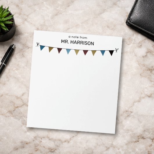 Bloc-note Drapeaux de Bunting Rustique pour Enseignant ou En