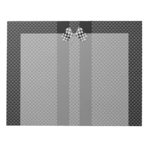 Bloc-note Drapeaux de course Stripes dans un décor de fibre