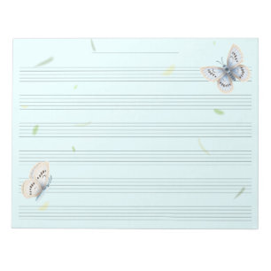 Bloc-note Dreamy Butterflies Musique Manuscrit Papier Musici