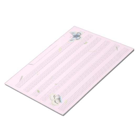 Bloc-note Dreamy Butterflies Musique Manuscrit Papier Musici (Incliné)