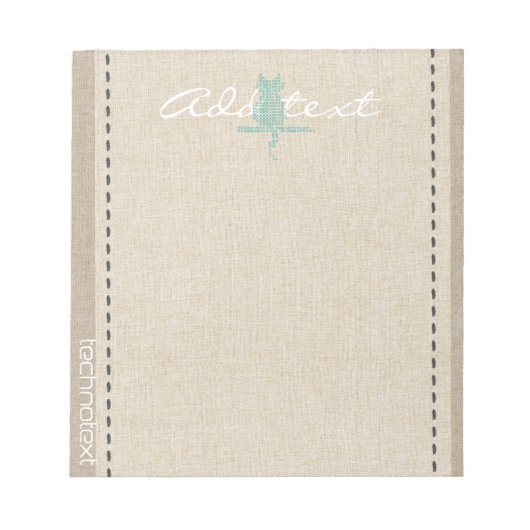 Bloc-note Dreamy Mint Stitch Chat Linge Regarder Ajouter du (Devant)