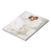 Bloc-note Dreamy White Rose And Heart Photo Template Wedding (Tourné)
