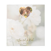 Bloc-note Dreamy White Rose And Heart Photo Template Wedding (Devant)