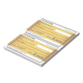 Bloc-note Droit d'attraction argent vierge chèque or (Tourné)