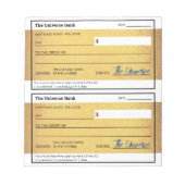 Bloc-note Droit d'attraction argent vierge chèque or (Devant)