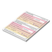 Bloc-note Droit d'attraction Modèle de texte rose Vide Chèqu (Tourné)