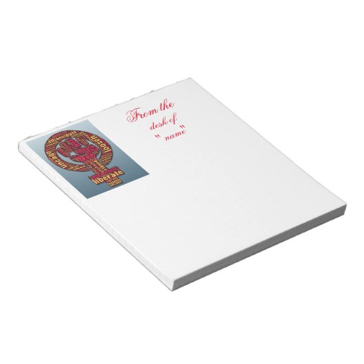 Bloc-note droits des femmes 2017 levée d'un poing (Incliné)