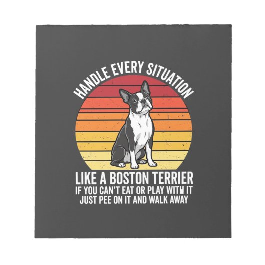 Bloc-note Drôle attitude de Boston Terrier Rétro (Devant)