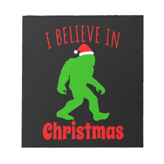 Bloc-note Drôle Bigfoot Je Crois en Noël (Devant)