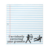 Bloc-note Drôle "Correction Silencieuse De Votre Grammaire"  (Devant)