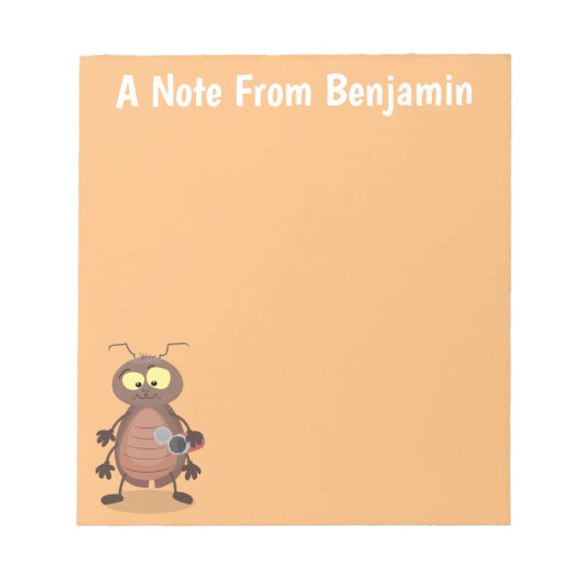Bloc-note Drôle de dessin animé de cafard mignon (Devant)