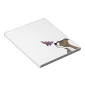 Bloc-note Drôle de Pitbull gris et blanc et papillon (Incliné)