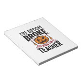 Bloc-note Drôle de professeur d'Halloween Balai cassé Vector (Incliné)