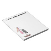 Bloc-note Drôle dessin animé de cigogne en marabou (Incliné)