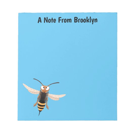 Bloc-note Drôle dessin animé de guêpe à cornet en colère (Devant)