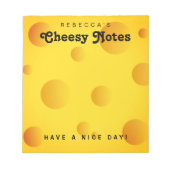 Bloc-note Drôle fromage suisse jaune personnalisé écrire des (Devant)