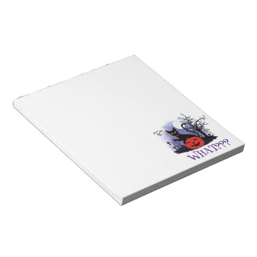 Bloc-note Drôle Halloween Bewitched Chat noir Quoi? (Incliné)