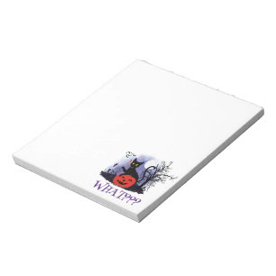 Bloc-note Drôle Halloween Bewitched Chat noir Quoi?