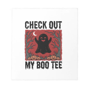 Bloc-note Drôle Halloween Fantôme Boo Tee Vintage Vector Des