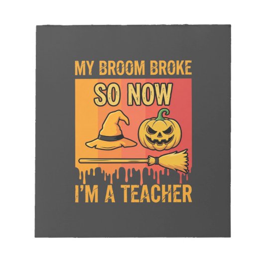 Bloc-note Drôle Halloween Professeur Mon Balai Cassa Concept (Devant)