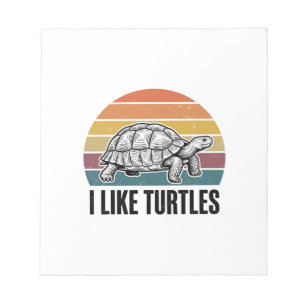 Bloc-note Drôle J'aime Les Tortues Vintage Gravure T-Shirt D