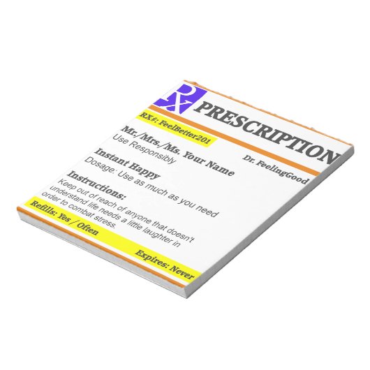 Bloc-note Drôle ordonnance rx (Tourné)
