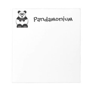 Bloc-note Drôle Pandamonium Panda Cartoon, Mignonne Pun Stre