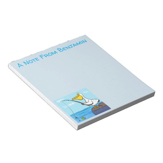 Bloc-note Drôle pélican de pêche (Incliné)