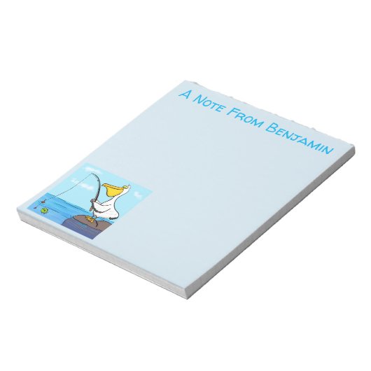 Bloc-note Drôle pélican de pêche (Tourné)