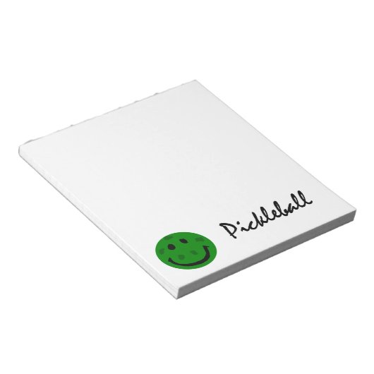 Bloc-note Drôle Pickleball visage vert (Incliné)