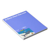 Bloc-note Drôle requin couché et dessin animé de pêche (Incliné)