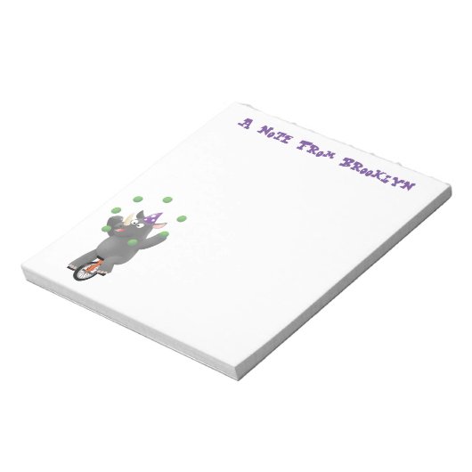 Bloc-note Drôle rhinocéros mignon jonglant sur monocycle (Tourné)