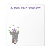 Bloc-note Drôle rhinocéros mignon jonglant sur monocycle (Devant)