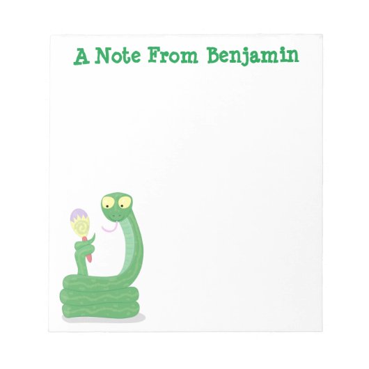 Bloc-note Drôle serpent vert avec caricature maraca (Devant)