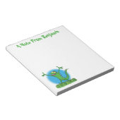 Bloc-note Drôle vert souriant animé lézard d'iguane (Incliné)